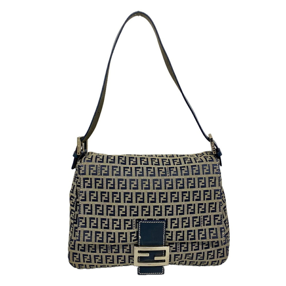 Fendi Zucchino Mamma Bucket Handbag, Nylon Canvas, Navy, Women's, P3555799